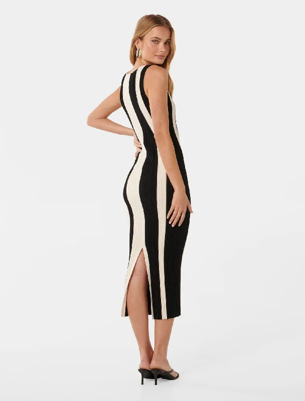 Emmie Vertical Striped Midi Dress