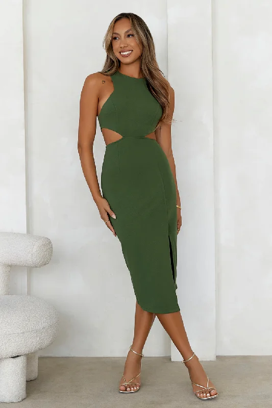 HELLO MOLLY Excellence In Style Midi Dress Green