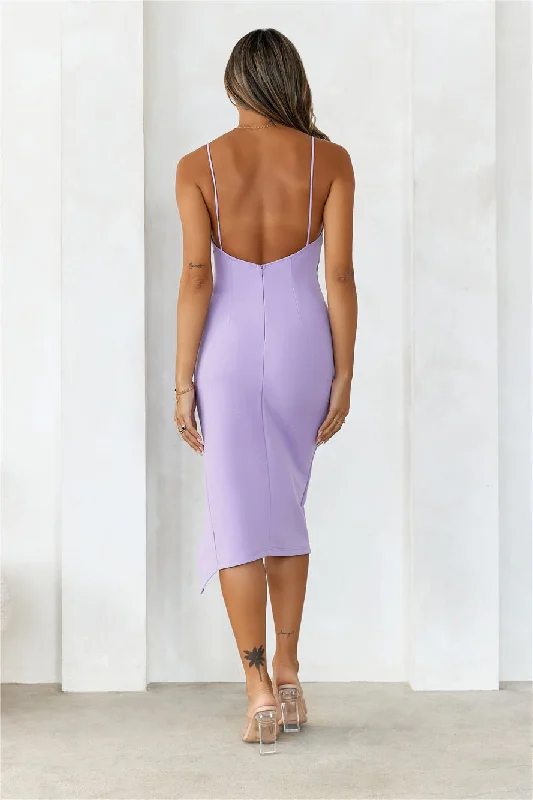 HELLO MOLLY Quiet Dancer Midi Dress Lilac