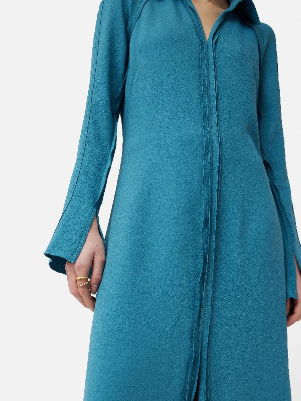 Japanese Crepe Shirt Dress | Blue