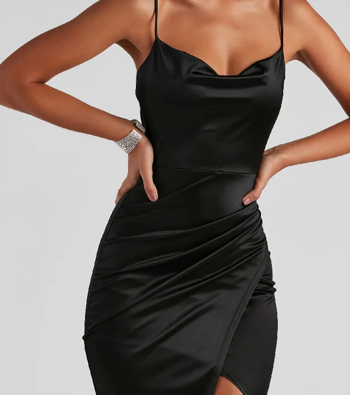 Pure Perfection Satin Wrap Dress