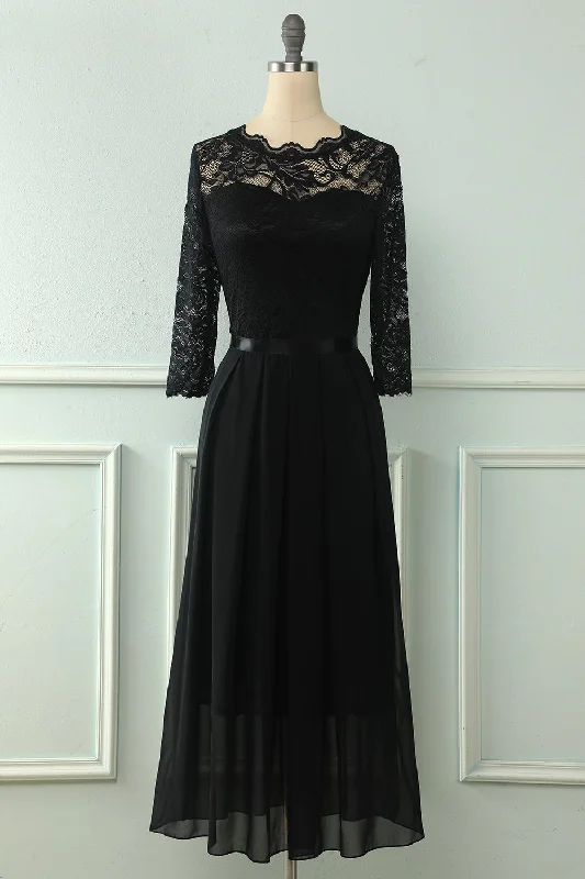 Back Lace Dress with Long Sleeves