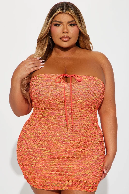 Catching You Fish Net Mini Dress - Multi Color