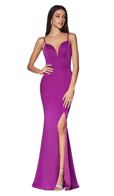 Cinderella Divine - 7470 Fitted Empire Waist Sleeveless Long Dress