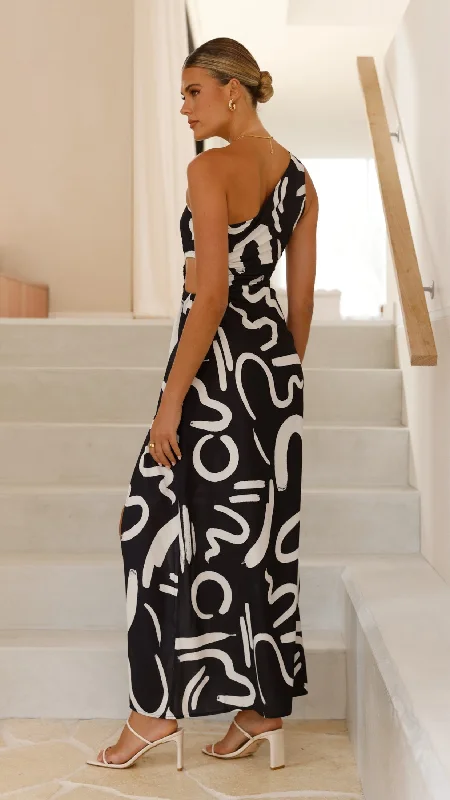 Cove Maxi Dress - Black/Sand York