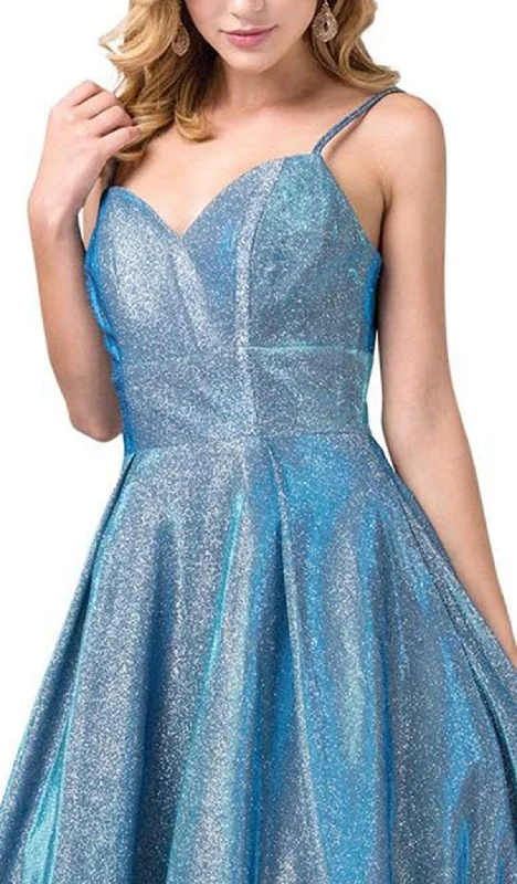 Dancing Queen - 2611 Sweetheart Lace Up Back Metallic Jersey Gown