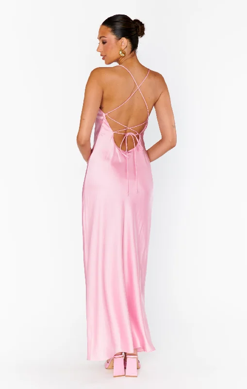 Dani Slip Dress ~ Light Pink Luxe Satin