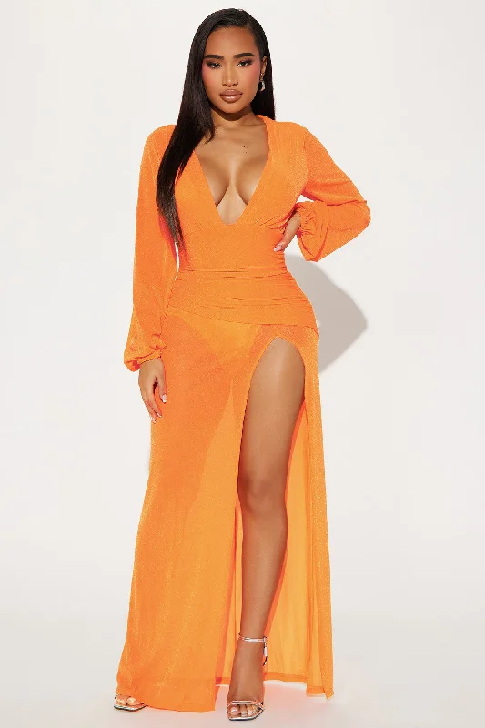 Diana Glitter Maxi Dress - Orange