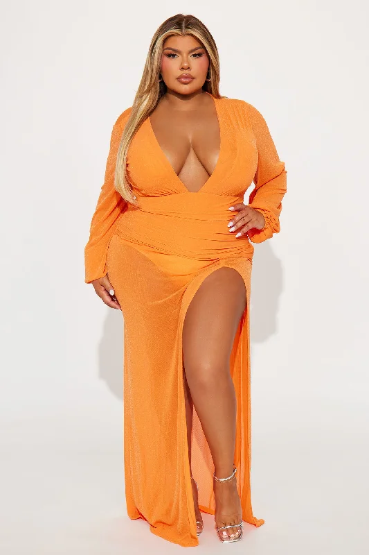 Diana Glitter Maxi Dress - Orange