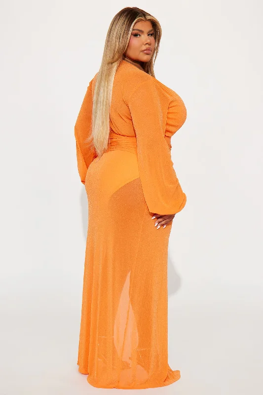 Diana Glitter Maxi Dress - Orange