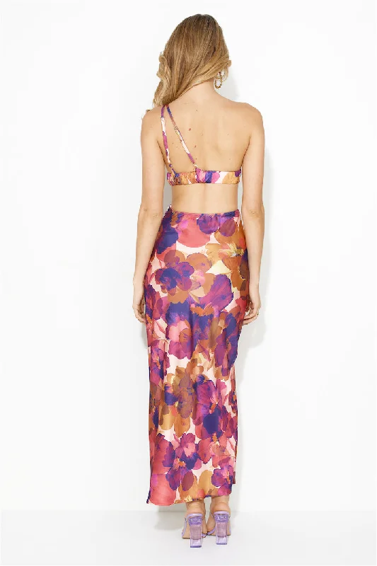 Fashion Inspiration Satin Maxi Dress Purple