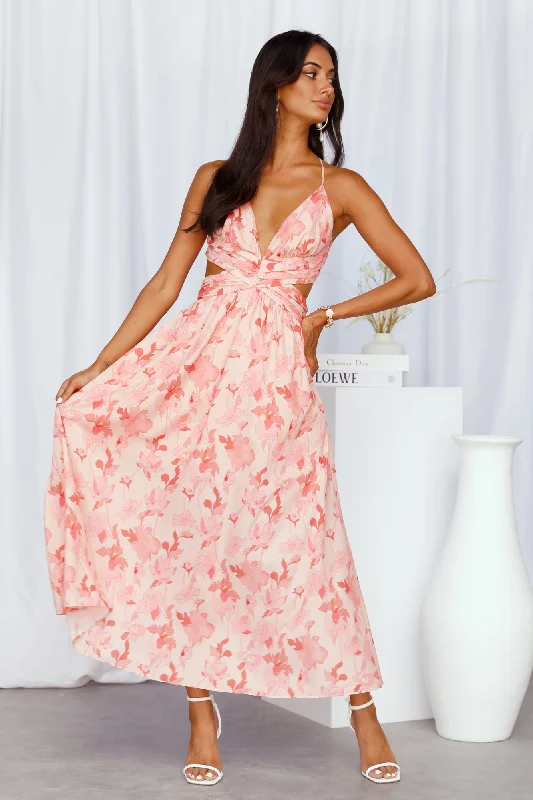 Floral Visits Maxi Dress Pink