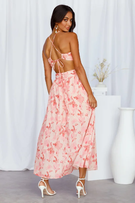 Floral Visits Maxi Dress Pink