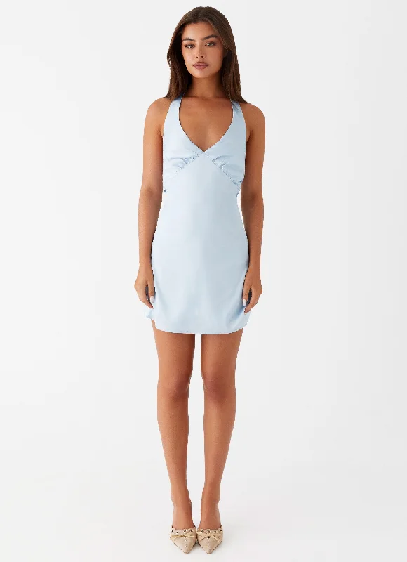 Heavy Hearted Mini Dress - Blue