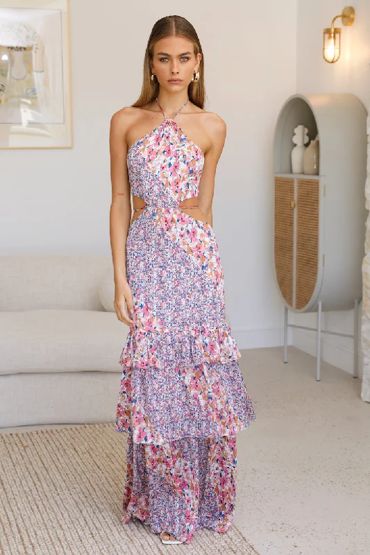 HELLO MOLLY Sweet Sylvan Halter Maxi Dress Floral