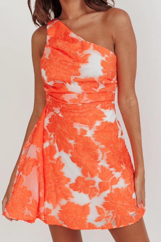 Inner Power One-Shoulder Mini Dress Orange