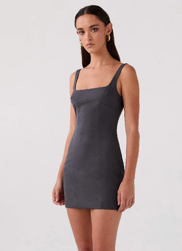 Its For You Mini Dress - Charcoal