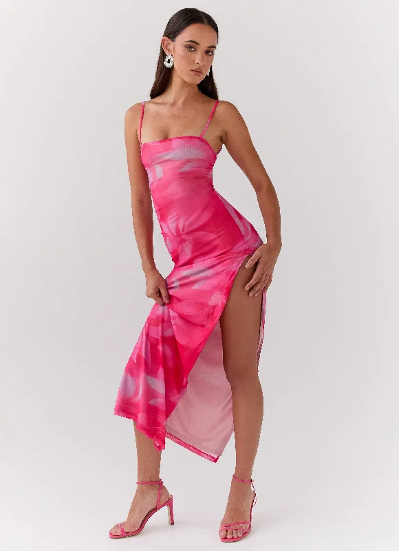 Life In Pink Maxi Dress - Abstract Bloom