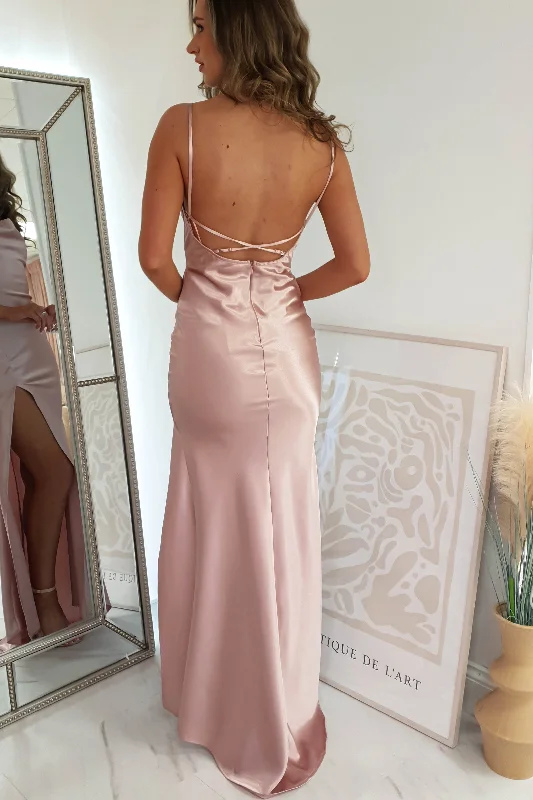 Love Silky Satin Gown | Blush