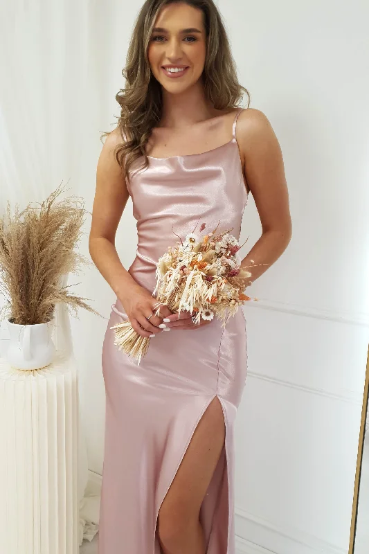 Love Silky Satin Gown | Blush