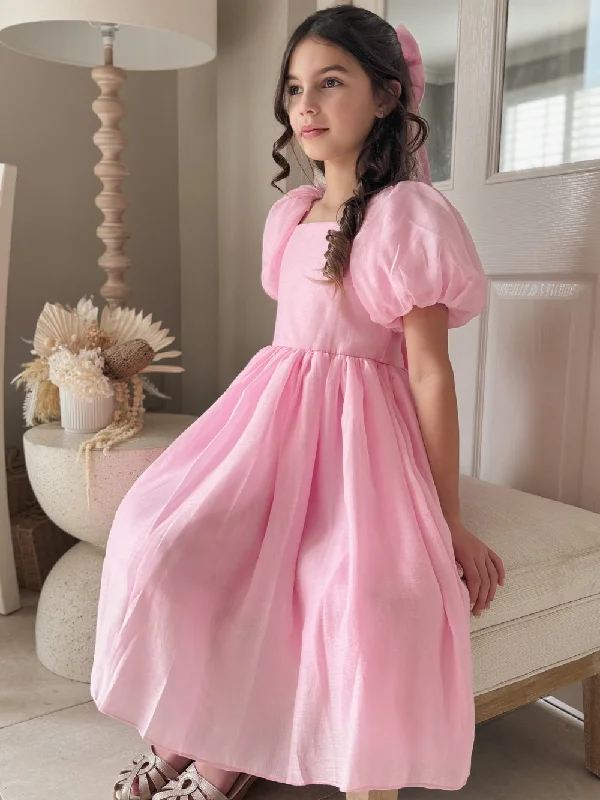 Lucy Girls Candy Pink Midi Dress