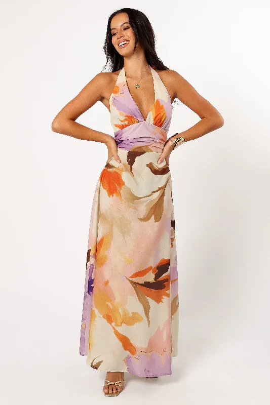 Marie Halterneck Maxi Dress - Multi