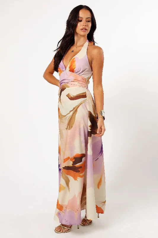 Marie Halterneck Maxi Dress - Multi