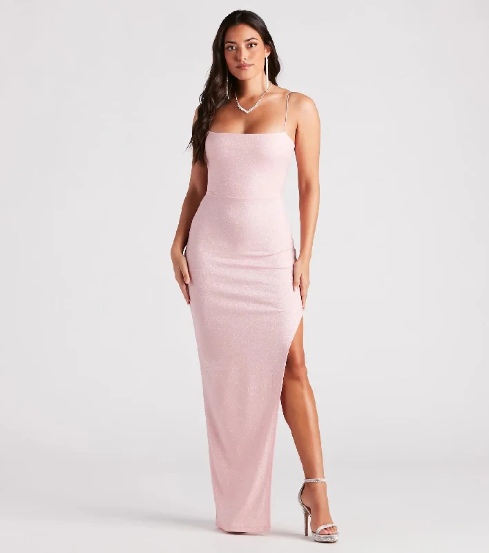 Mckayla Formal Glitter Strappy Back Dress