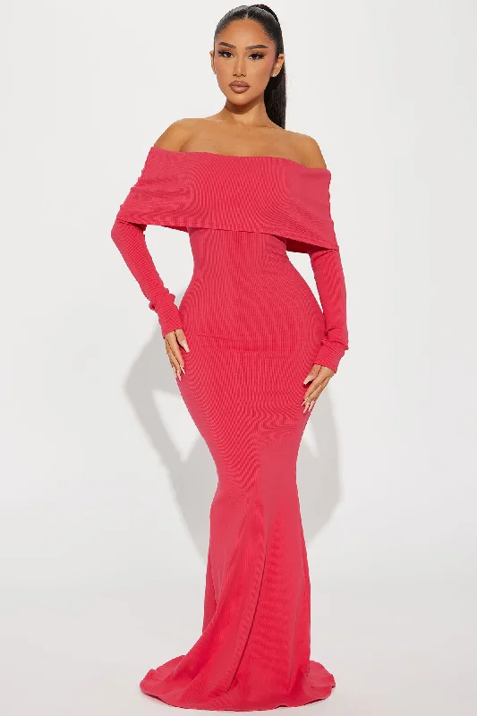 Nayeli Snatched Maxi Dress - Raspberry