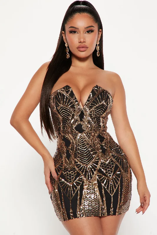 Night Party Sequin Mini Dress - Black