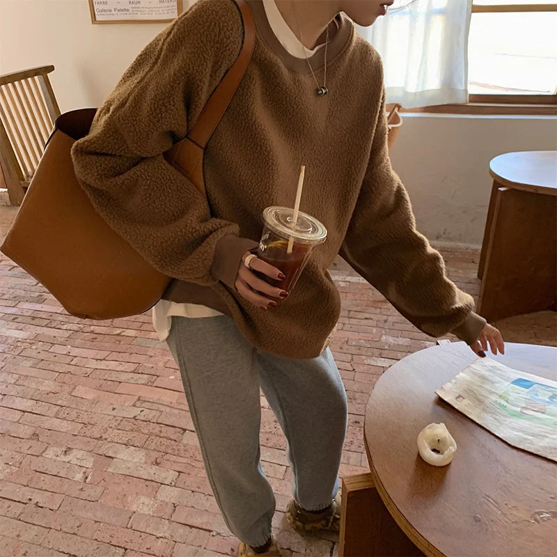 Flytonn-Korean style, Casual fashion, INS dressing, Lazy style, Graduation gift 
NO. 1209 THICK OVERSIZED SWEATER