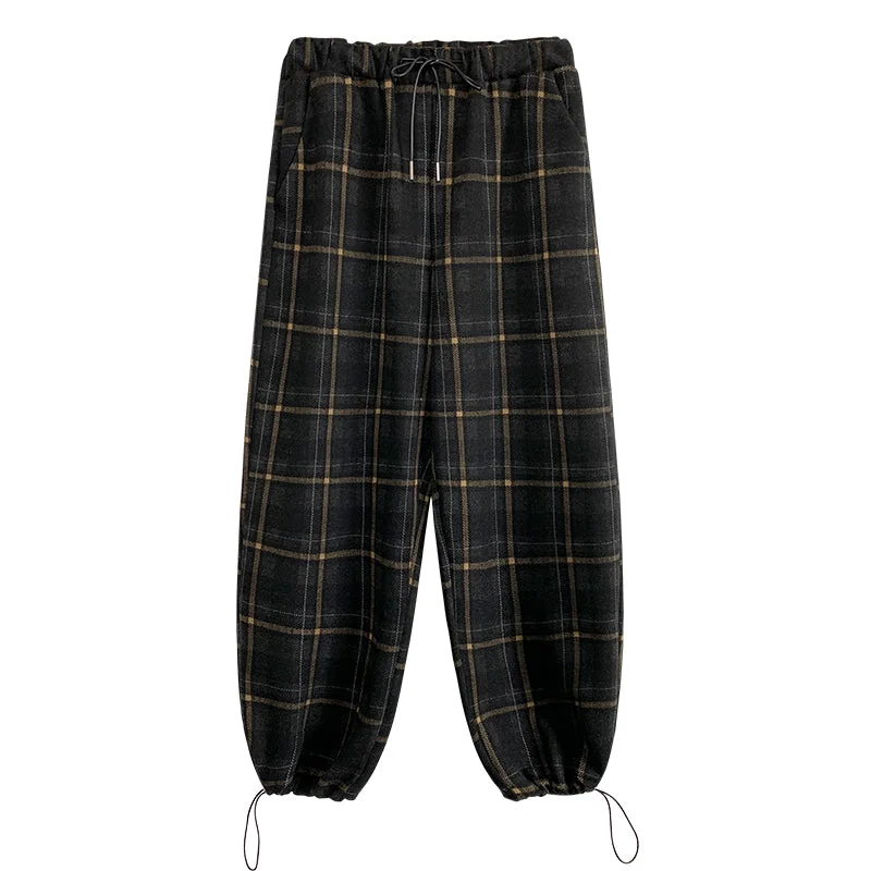 Flytonn-Korean style, Casual fashion, INS dressing, Lazy style, Graduation gift 
NO. 1341 PLAID JOGGERS