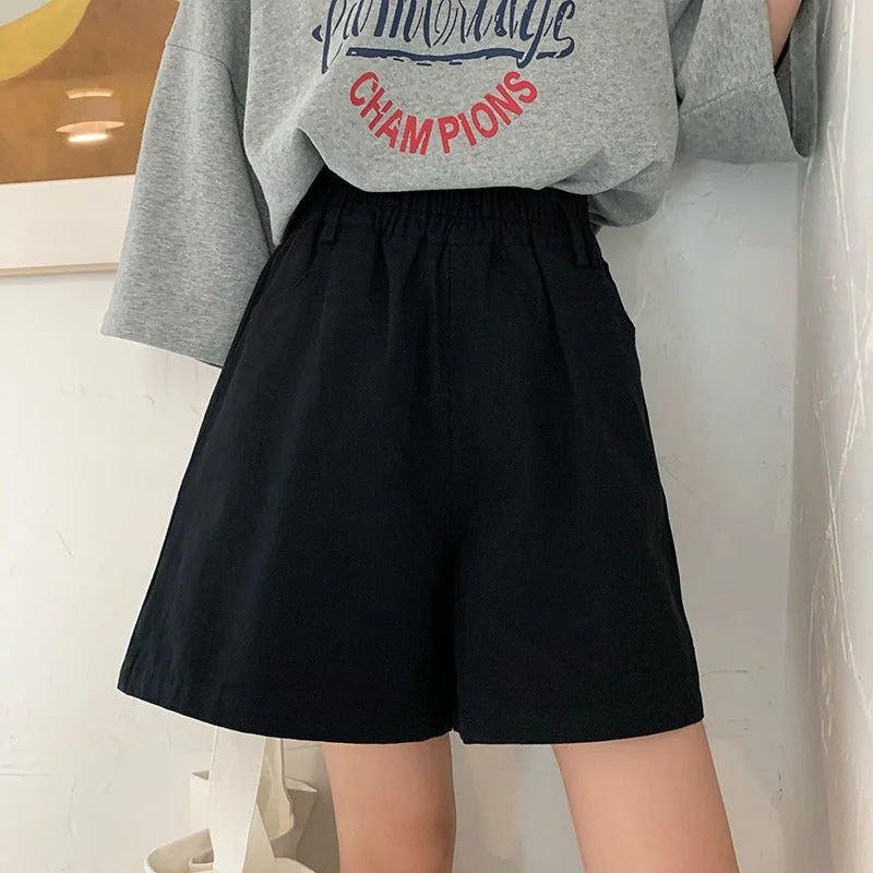 Flytonn-Korean style, Casual fashion, INS dressing, Lazy style, Graduation gift 
NO. 1364 SLIM ELASTIC SHORTS