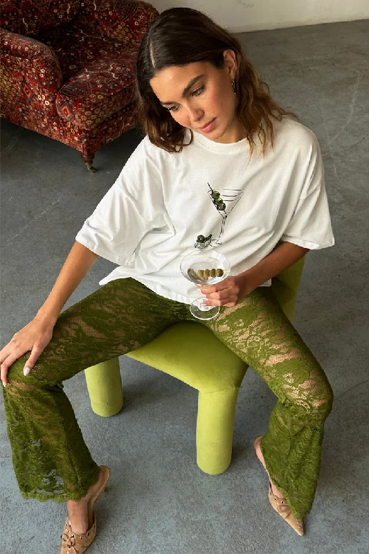 Olive Lace Diva Trousers