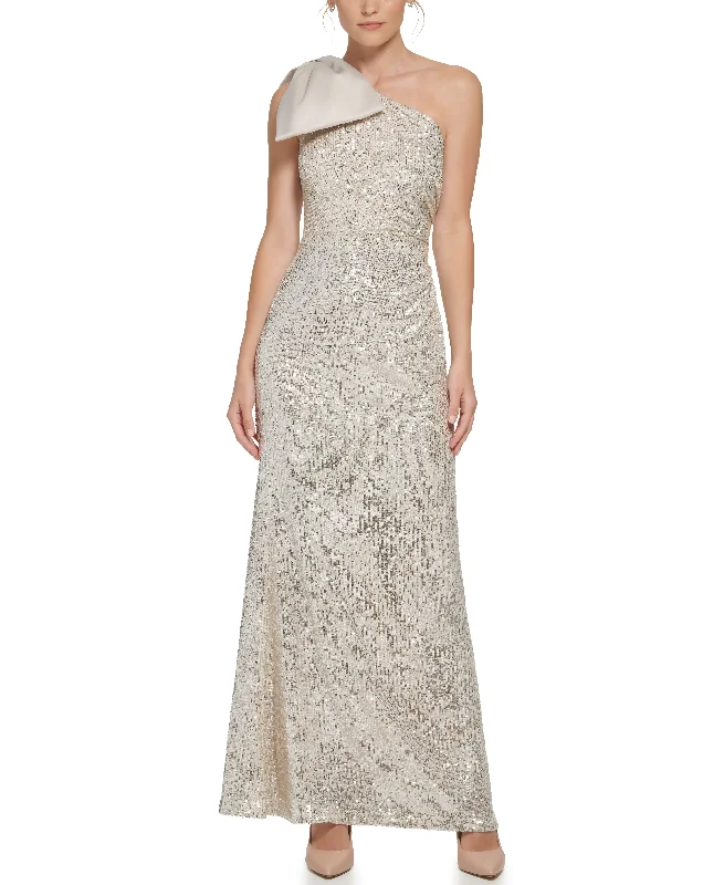 One Shoulder Sequin Gown