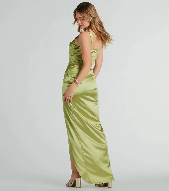 Rebecca Satin Slim-Fit Formal Dress