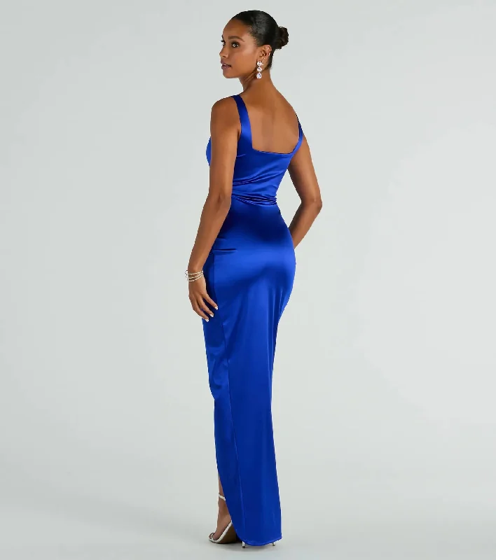 Rebecca Satin Slim-Fit Formal Dress