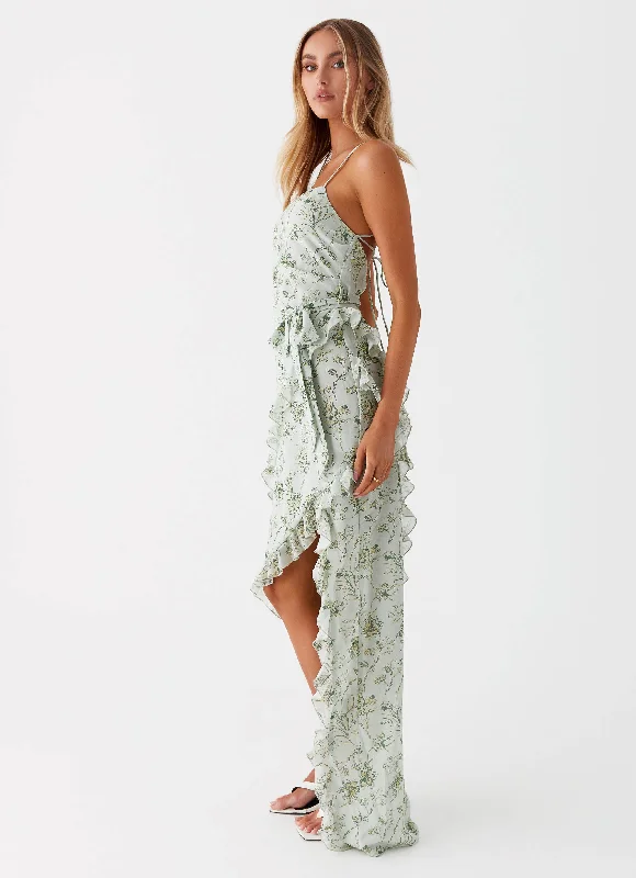 Sweet Serenity Maxi Dress - Sage Floral