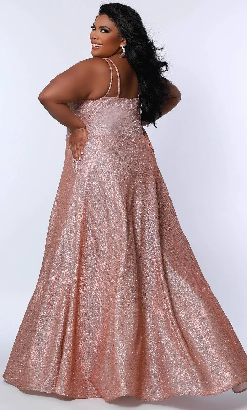 Sydney's Closet SC7349 - Scoop Neck Shimmer Prom Gown