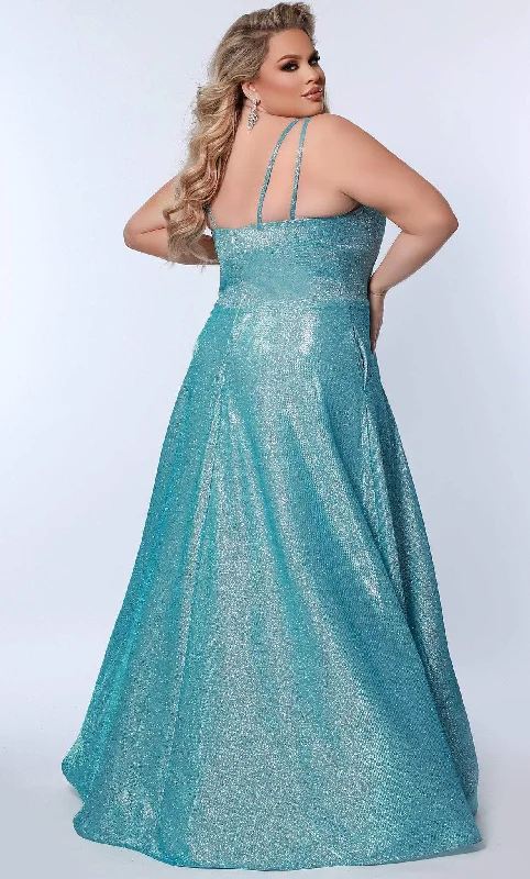 Sydney's Closet SC7349 - Scoop Neck Shimmer Prom Gown