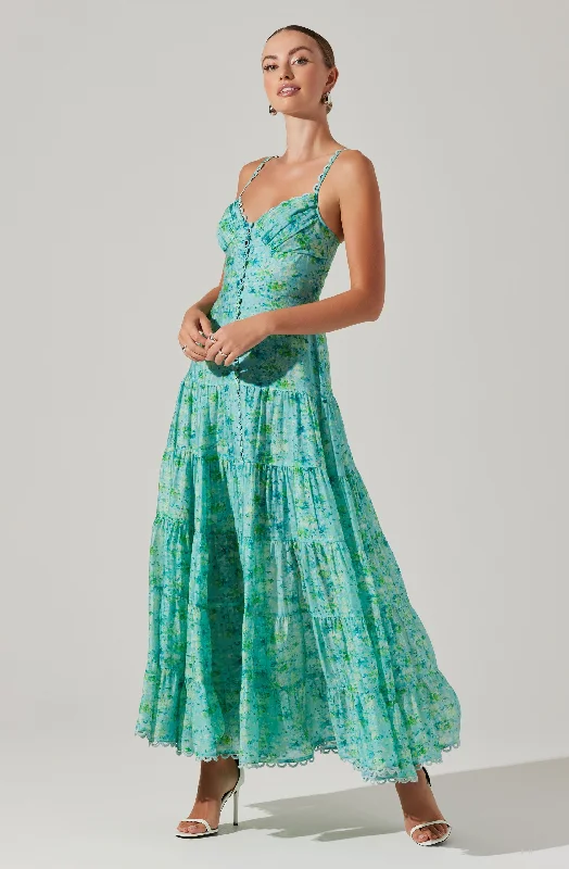 Tazia Tiered Floral Maxi Dress