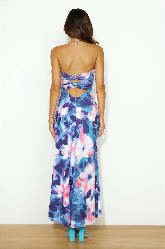 Tropical Day Maxi Dress Blue