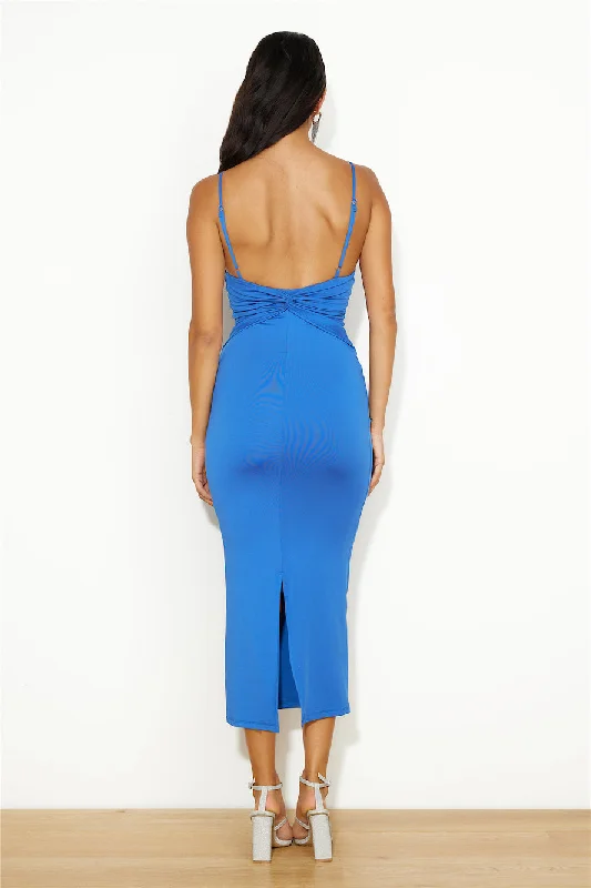 Twist For Me Maxi Dress Blue