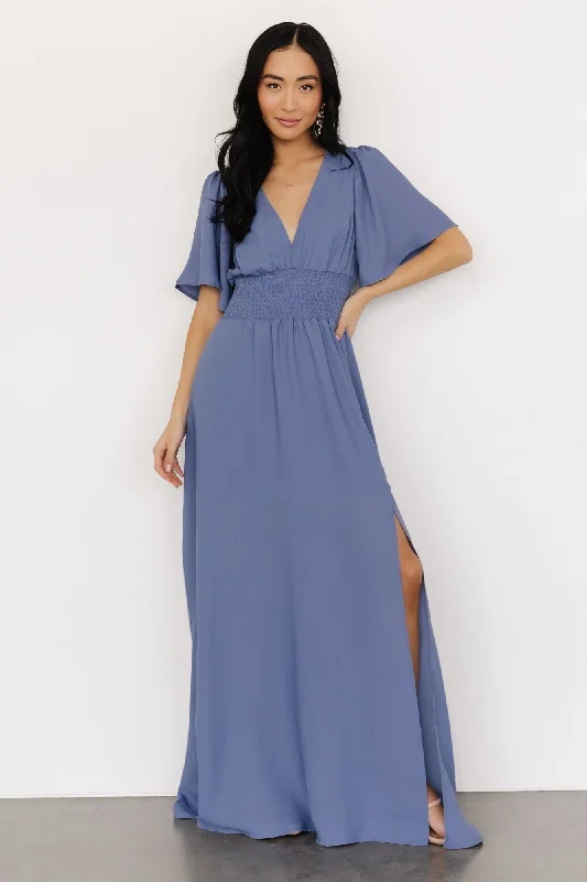 Verona Smocked Maxi Dress | Blue