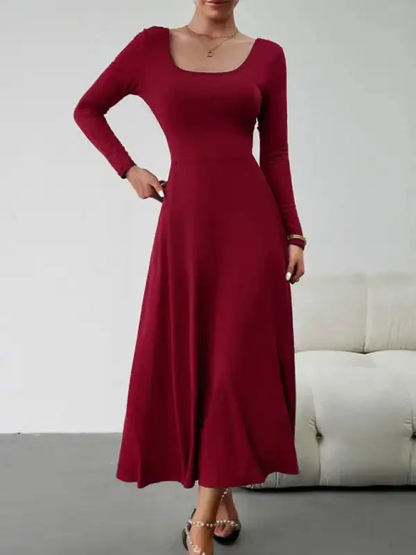 Women’s Fashion Casual Elegant Waisted Long Sleeve Dress