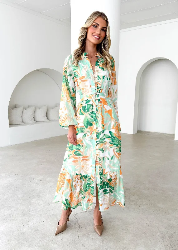 Anaisha Maxi Dress - Mint Palm