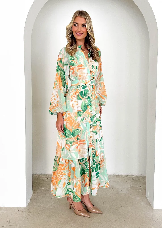 Anaisha Maxi Dress - Mint Palm