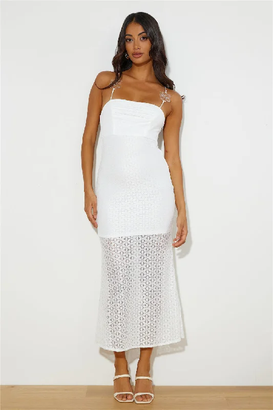 Daisy Bloom Maxi Dress White