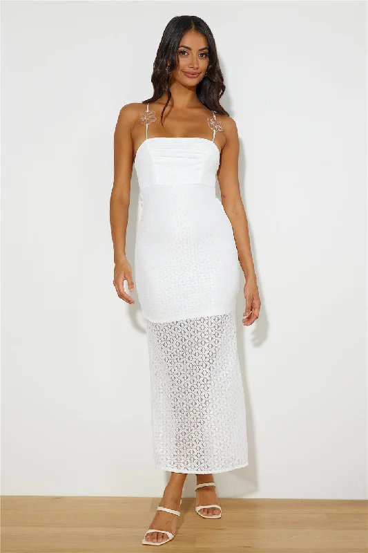 Daisy Bloom Maxi Dress White