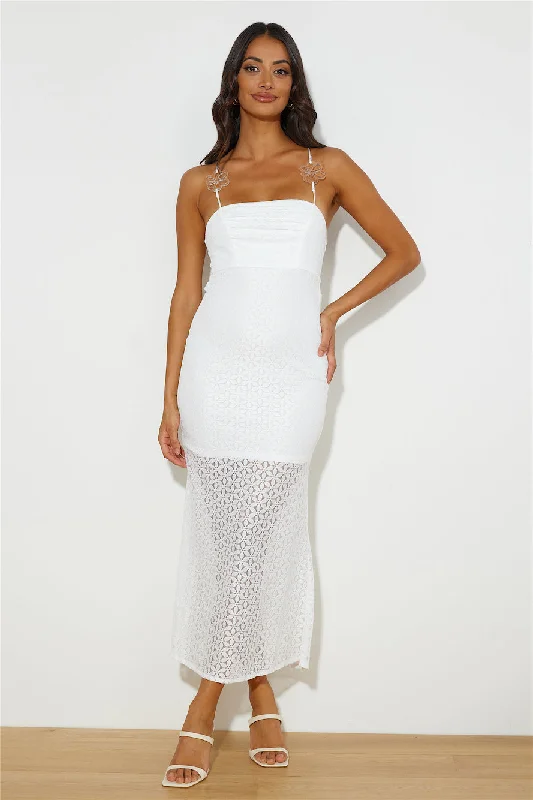 Daisy Bloom Maxi Dress White